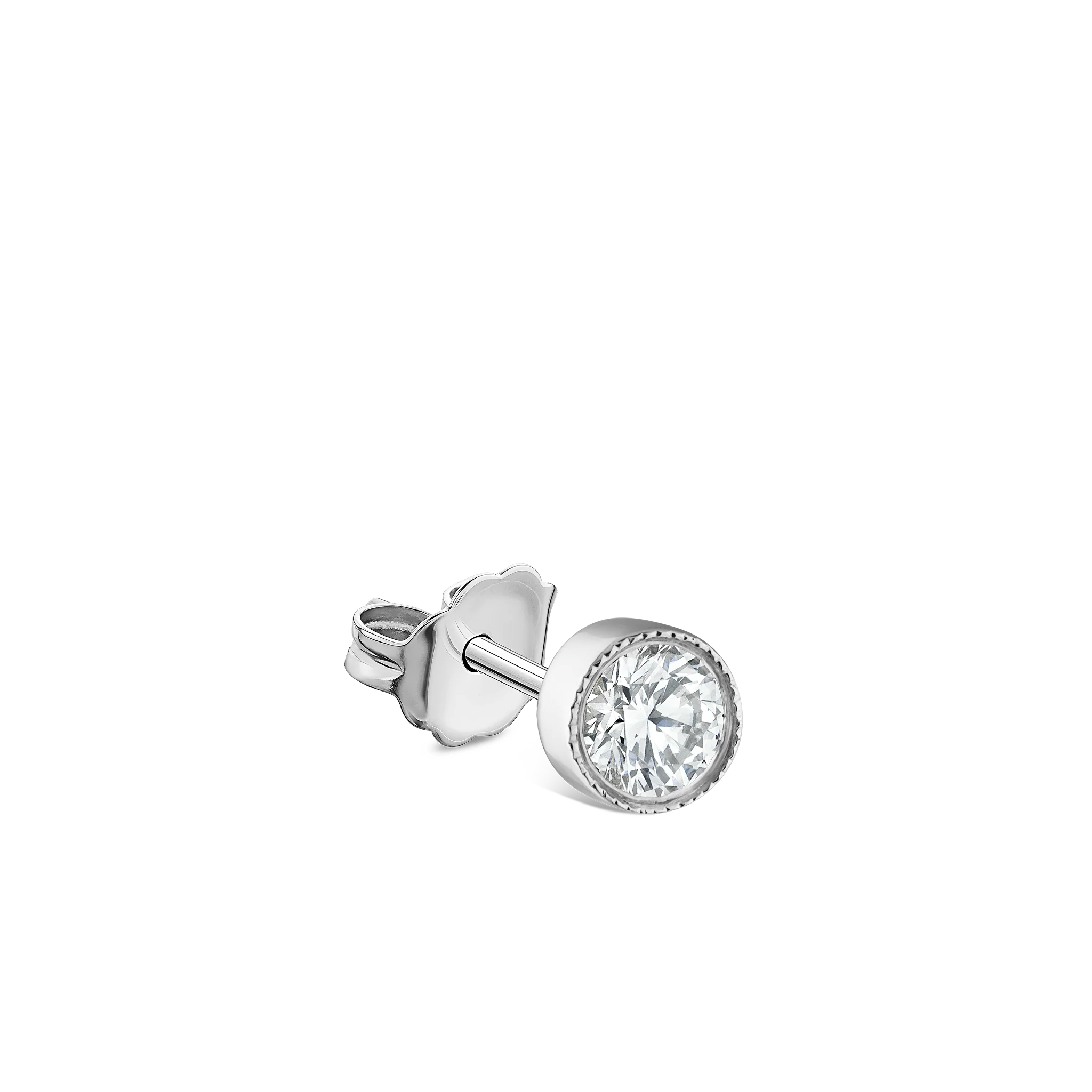 Scalloped Set Diamond Stud Earring - Image 65