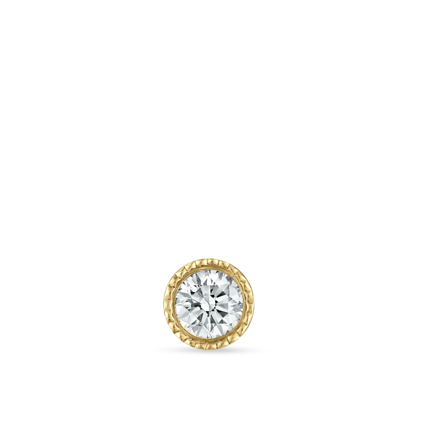 Scalloped Set Diamond Threaded Stud Earring - Image 24