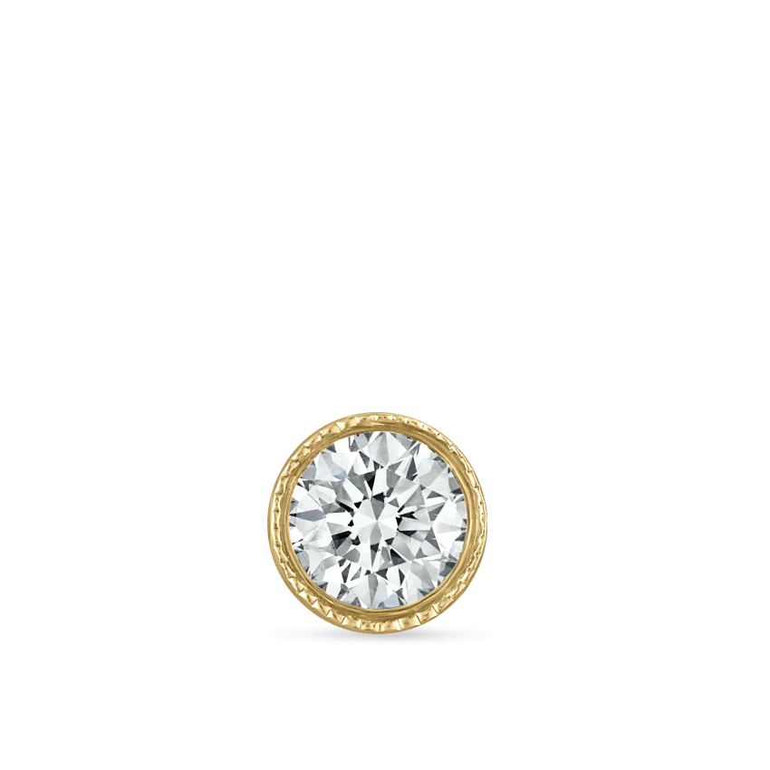 Scalloped Set Diamond Threaded Stud Earring - Image 34