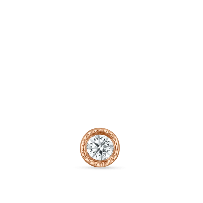 Scalloped Set Diamond Threaded Stud Earring - Image 37