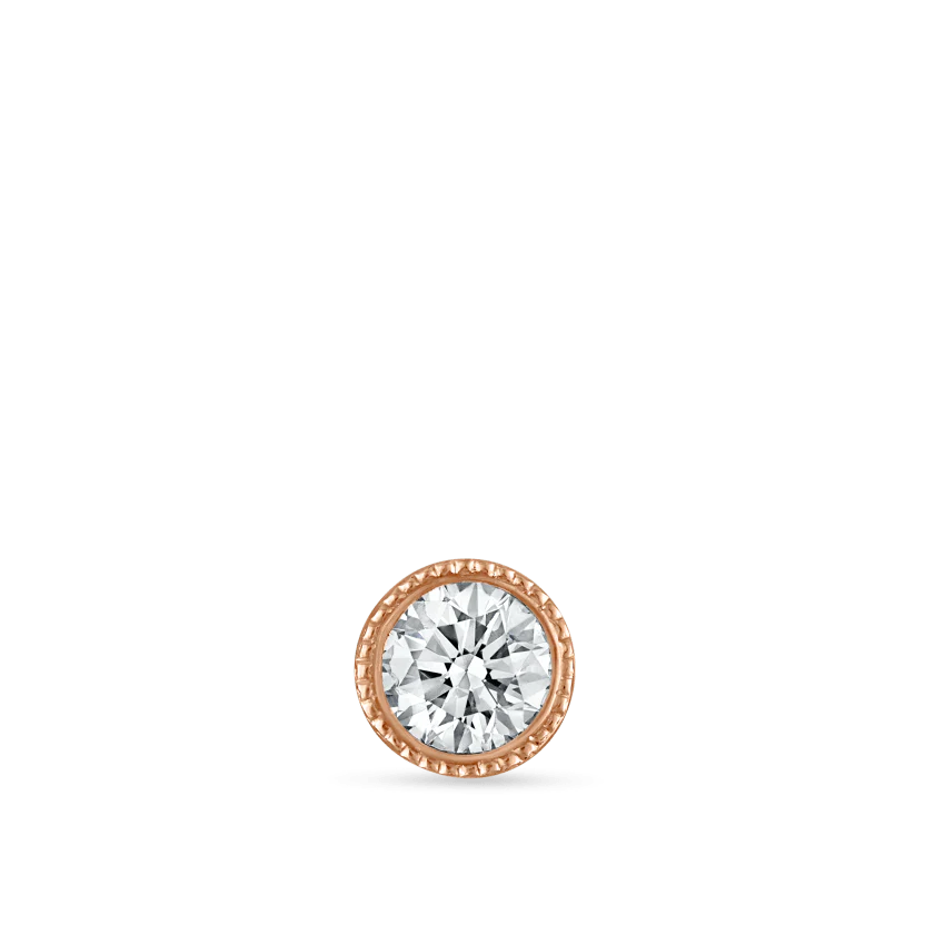 Scalloped Set Diamond Threaded Stud Earring - Image 45