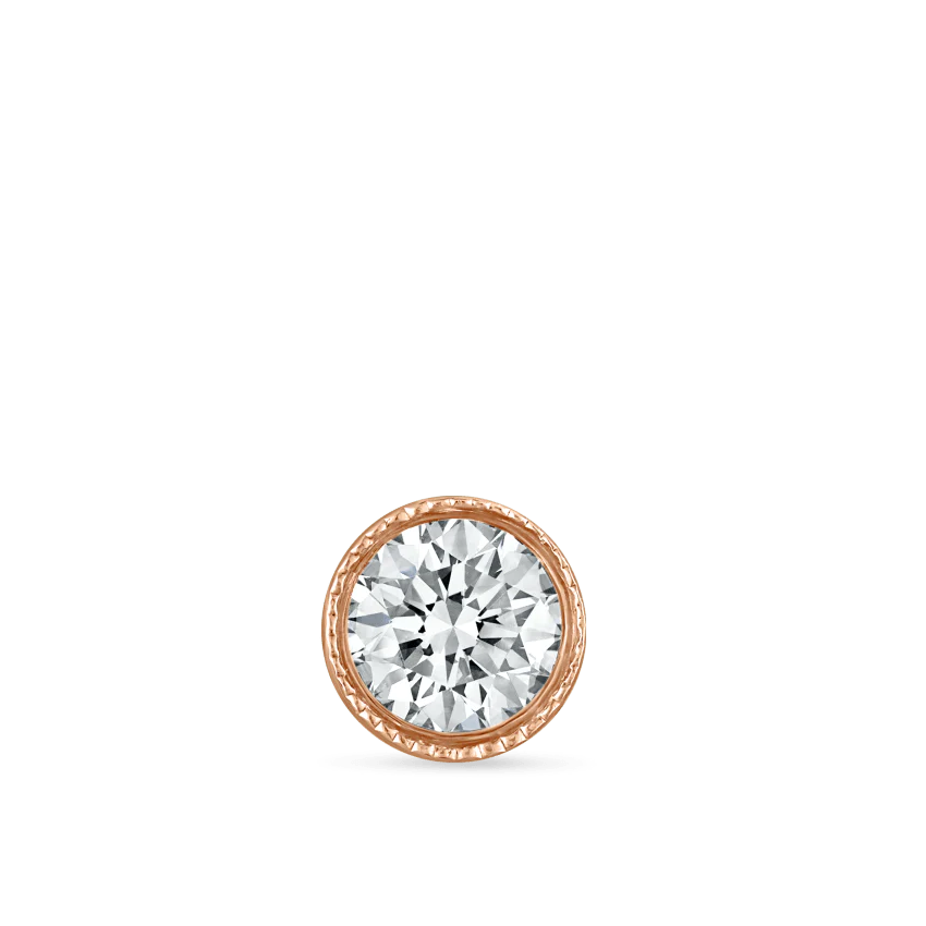 Scalloped Set Diamond Threaded Stud Earring - Image 51