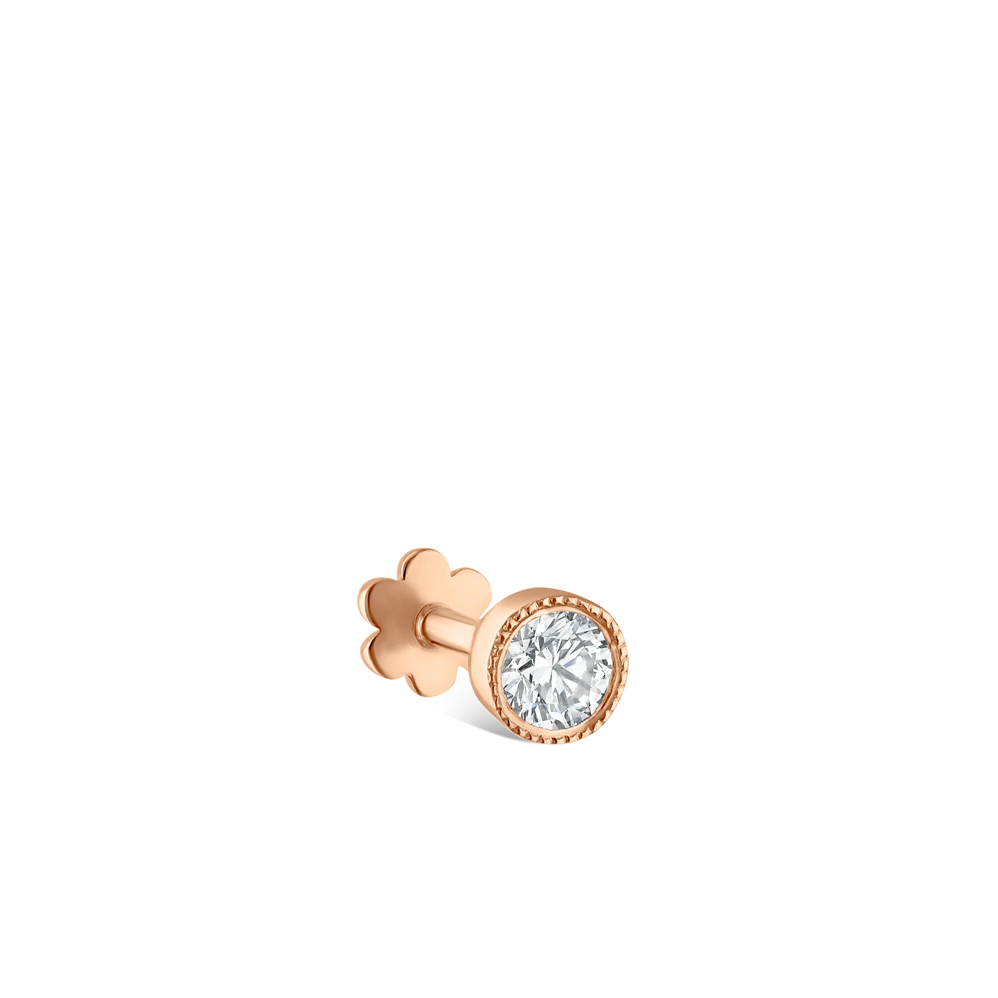 Scalloped Set Diamond Threaded Stud Earring - Image 59
