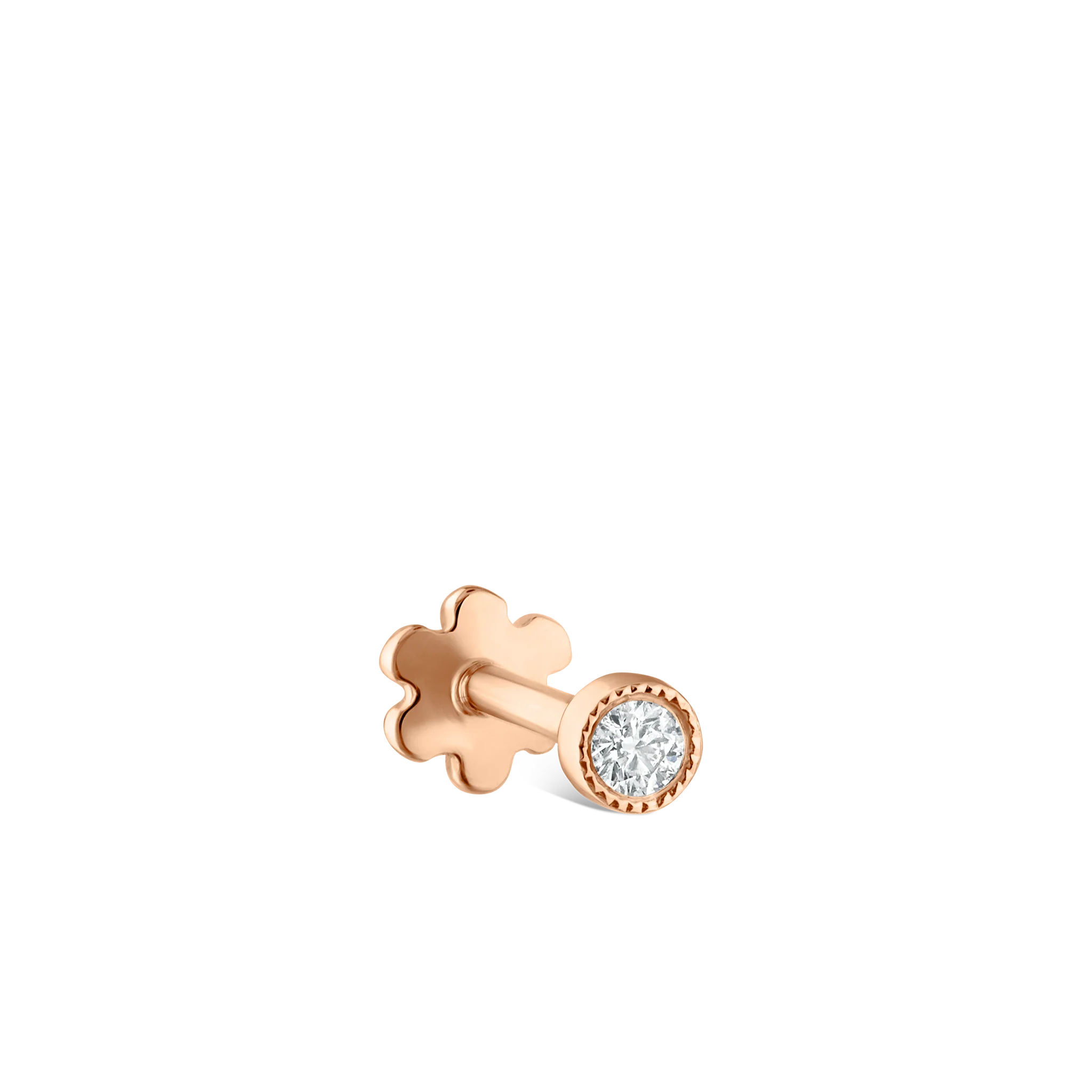 Scalloped Set Diamond Threaded Stud Earring - Image 62