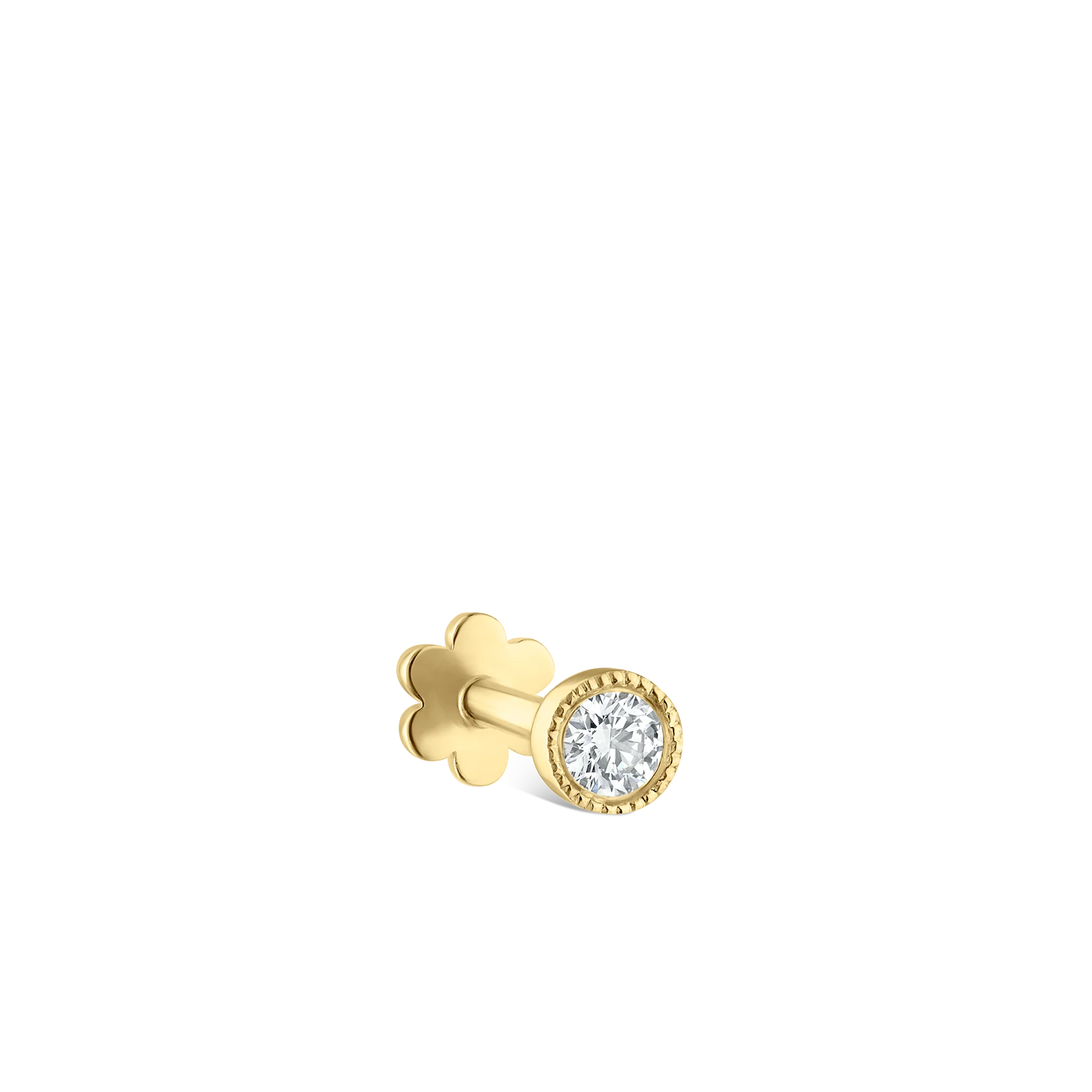 Scalloped Set Diamond Threaded Stud Earring - Image 64