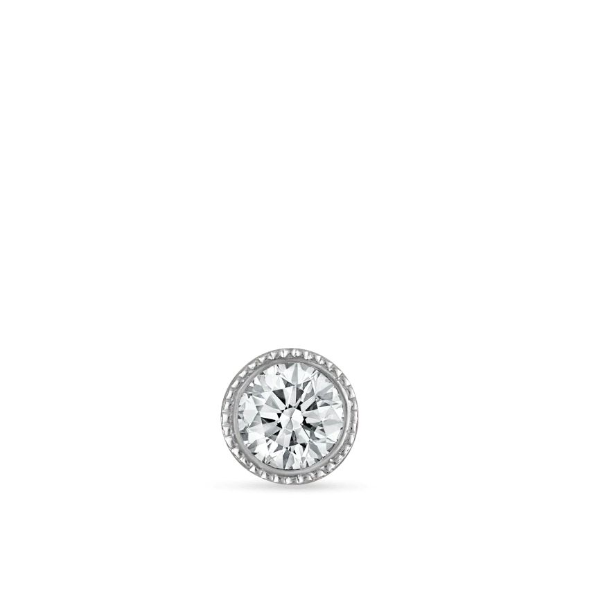 Scalloped Set Diamond Threaded Stud Earring With Titanium Backing - Image 11