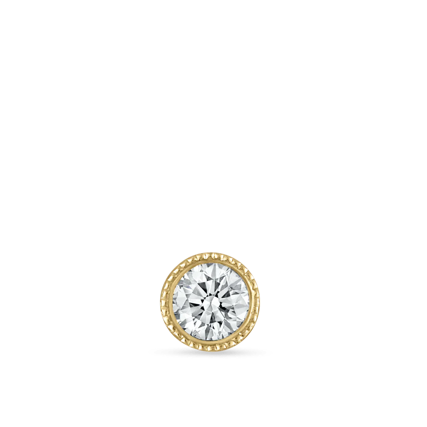 Scalloped Set Diamond Threaded Stud Earring With Titanium Backing - Image 28