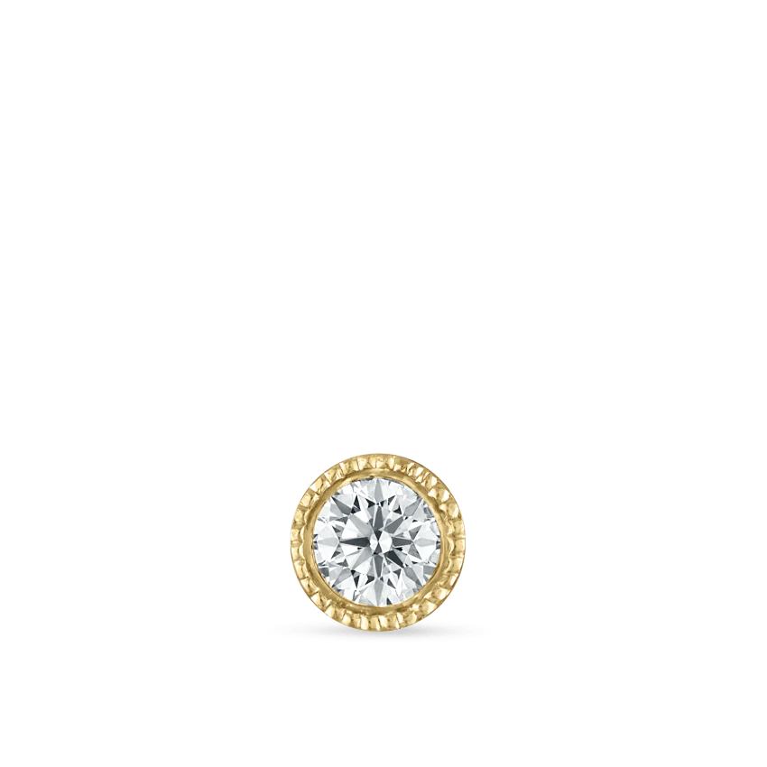 Scalloped Set Diamond Threaded Stud Earring With Titanium Backing - Image 31