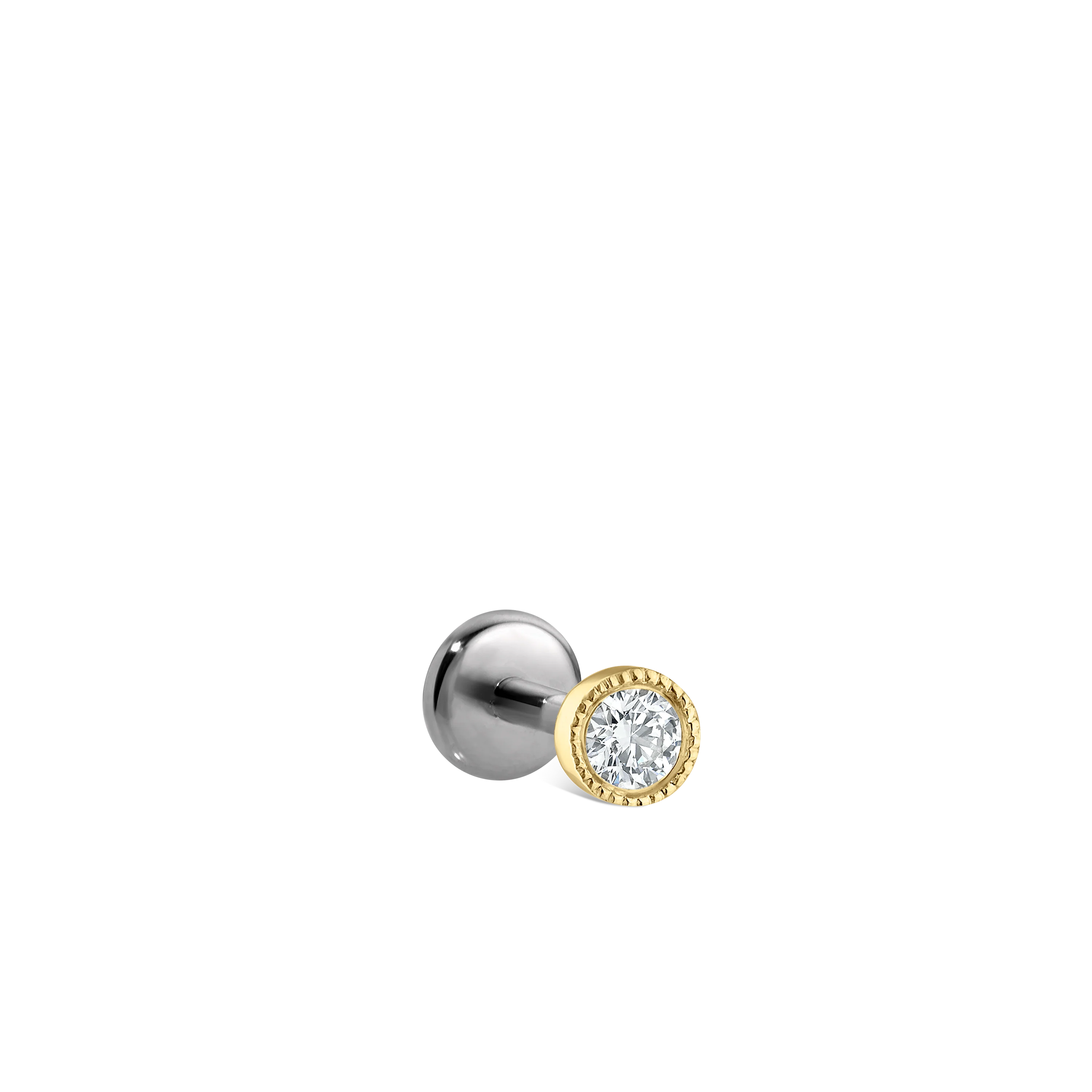 Scalloped Set Diamond Threaded Stud Earring With Titanium Backing - Image 55