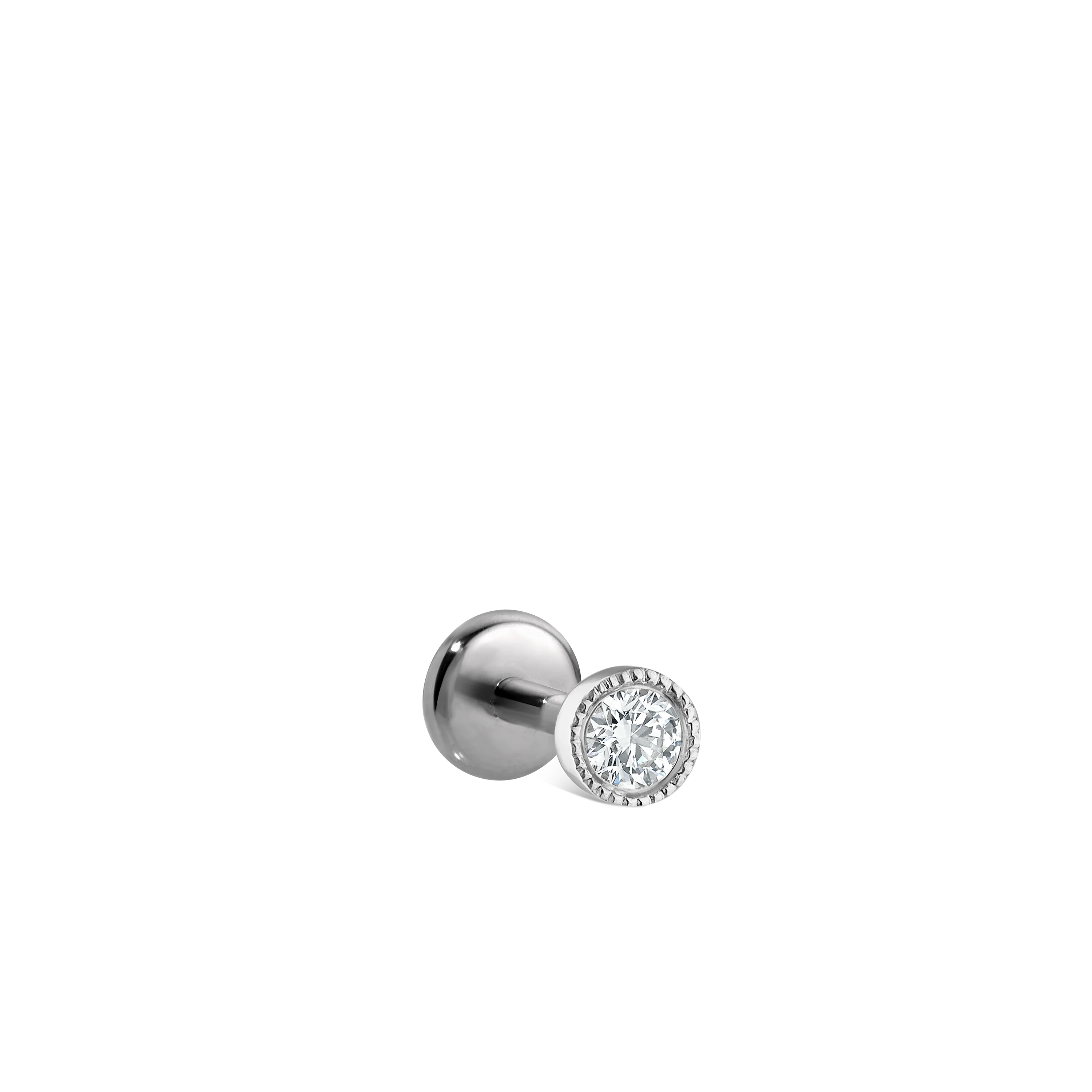 Scalloped Set Diamond Threaded Stud Earring With Titanium Backing - Image 60