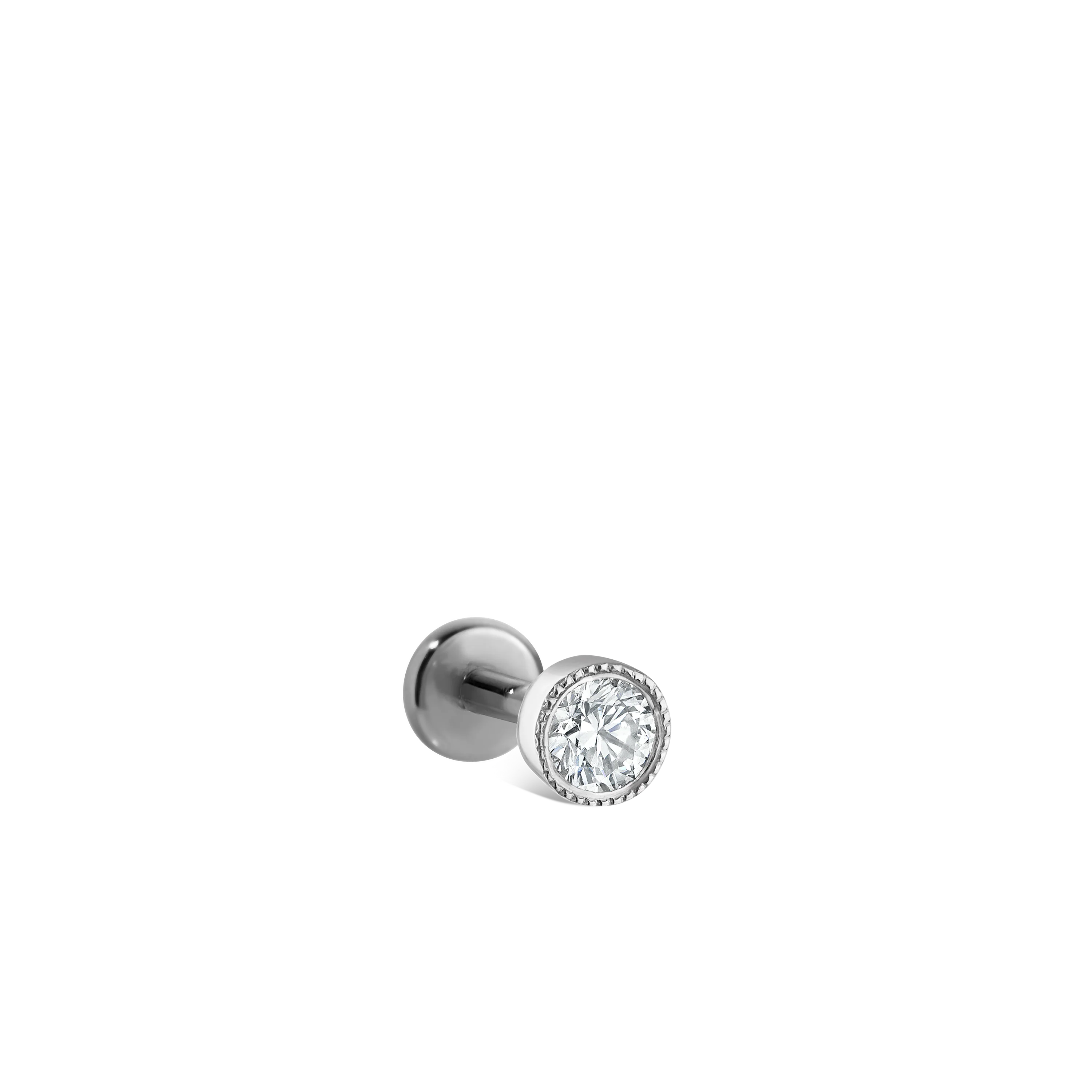 Scalloped Set Diamond Threaded Stud Earring With Titanium Backing - Image 61