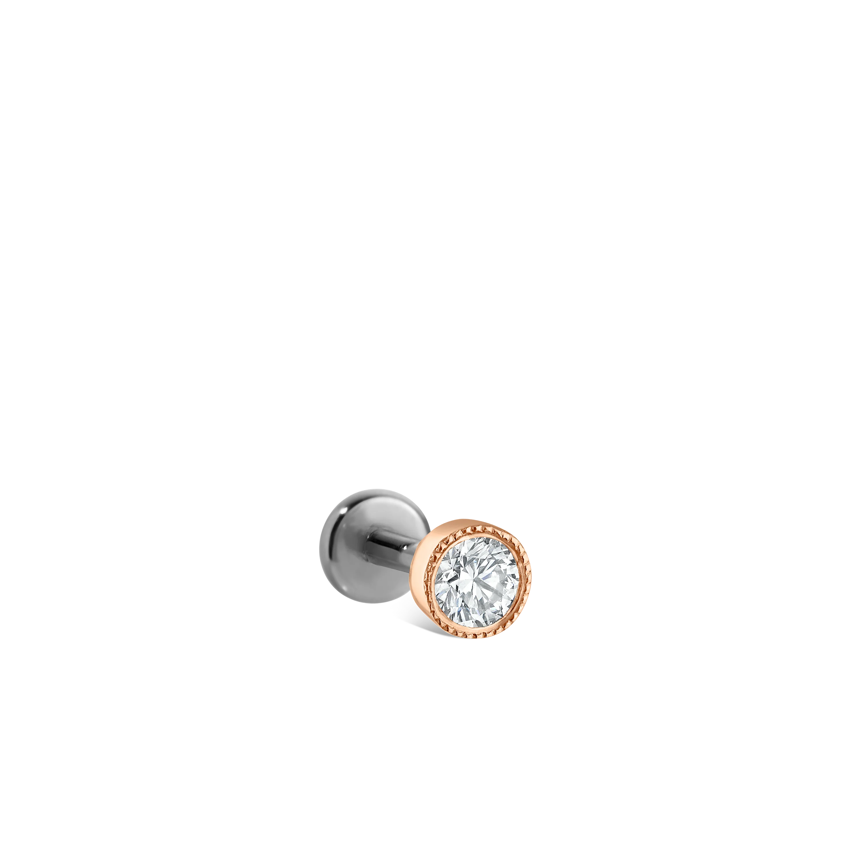 Scalloped Set Diamond Threaded Stud Earring With Titanium Backing - Image 66