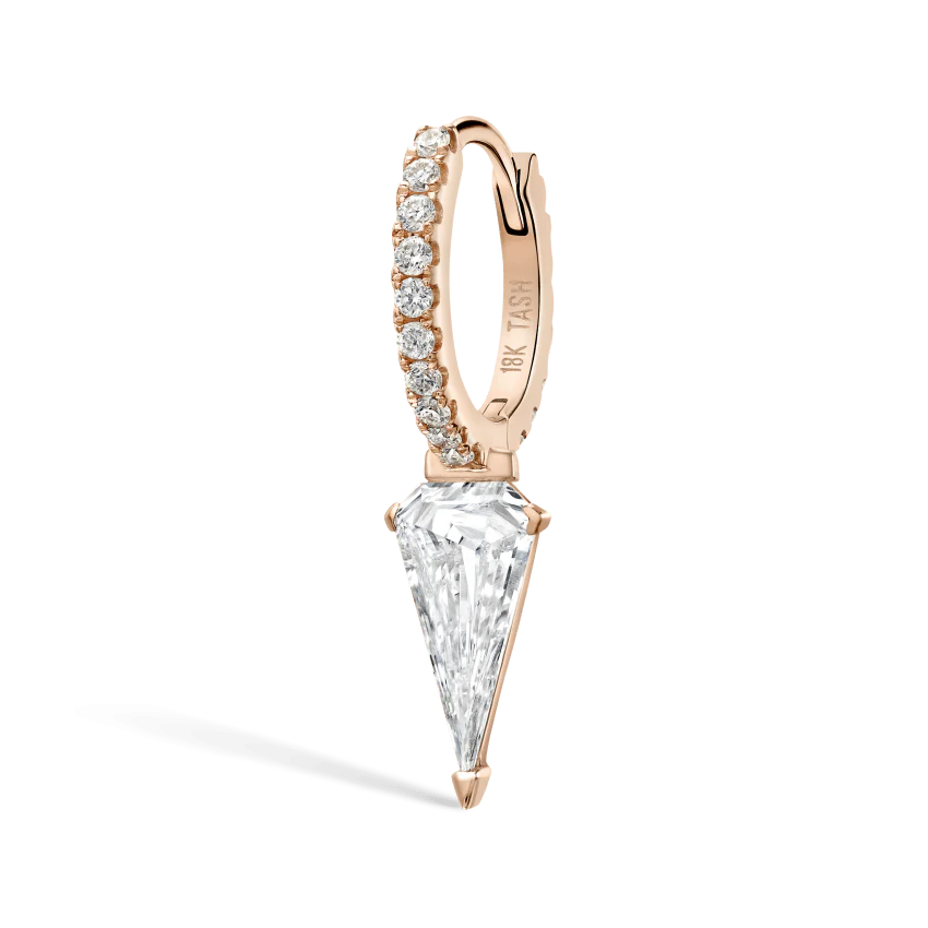 Silhouette Diamond Long Spike Eternity Hoop Earring - Image 31