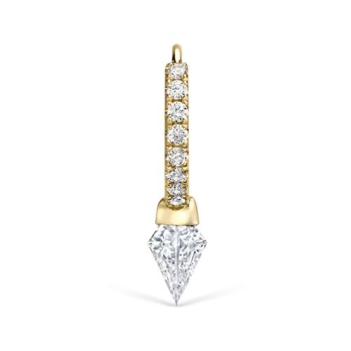 Silhouette Diamond Short Spike Eternity Hoop Earring - Image 17