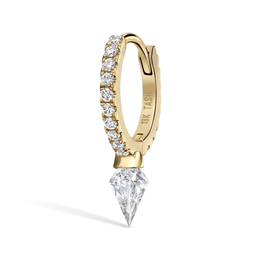 Silhouette Diamond Short Spike Eternity Hoop Earring - Image 22