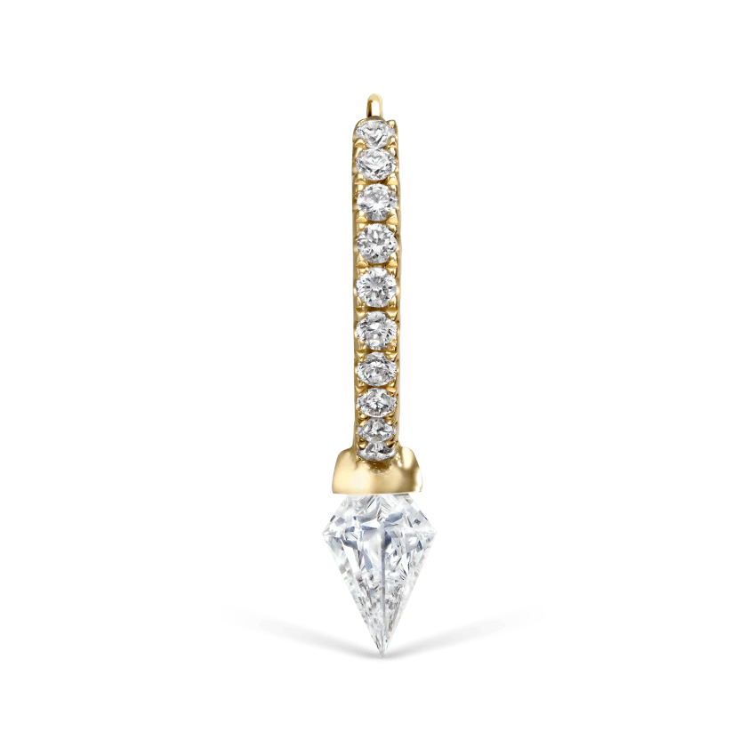 Silhouette Diamond Short Spike Eternity Hoop Earring - Image 26