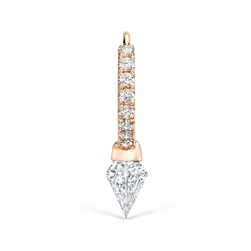 Silhouette Diamond Short Spike Eternity Hoop Earring - Image 30