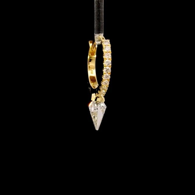 Silhouette Diamond Short Spike Eternity Hoop Earring - Image 41