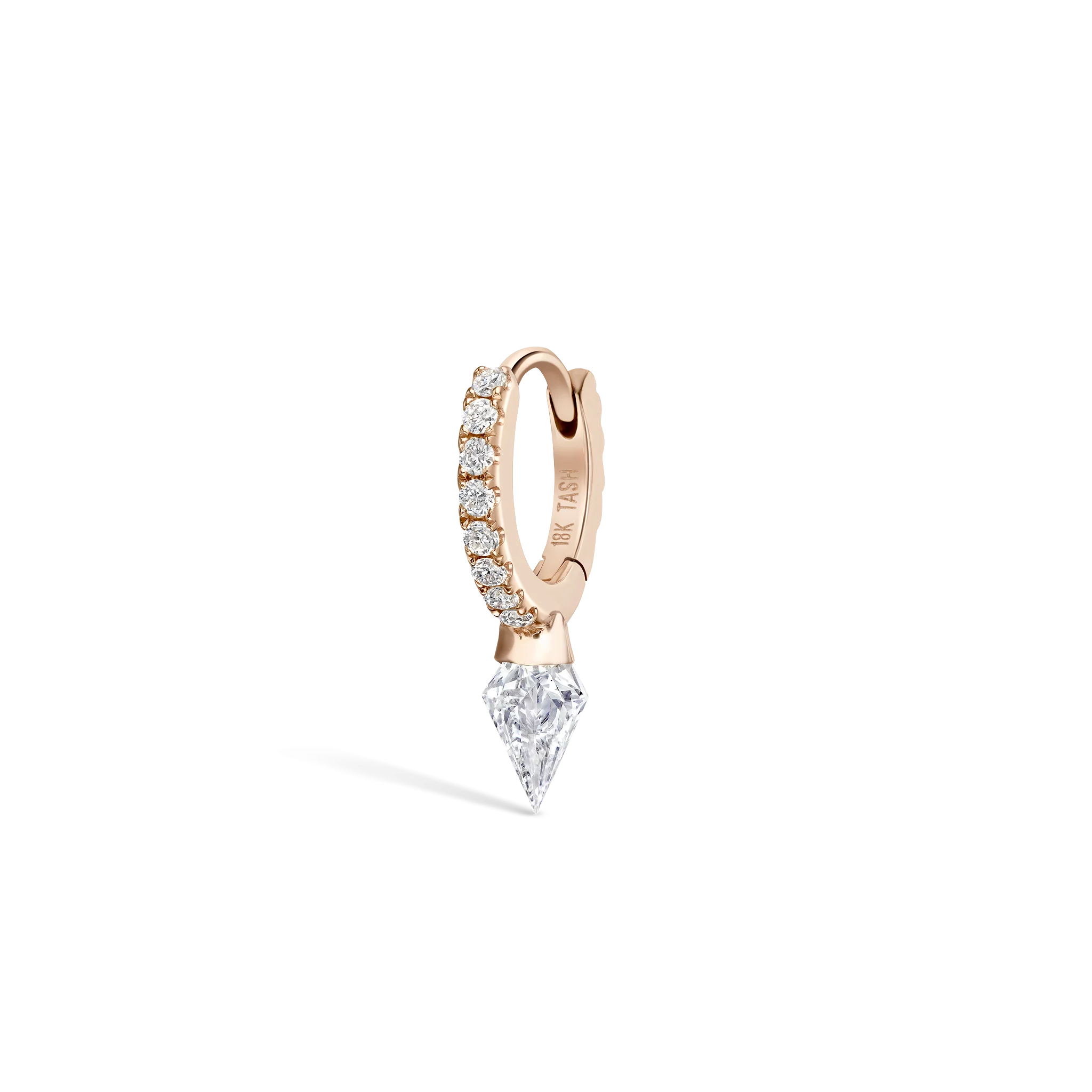 Silhouette Diamond Short Spike Eternity Hoop Earring - Image 42
