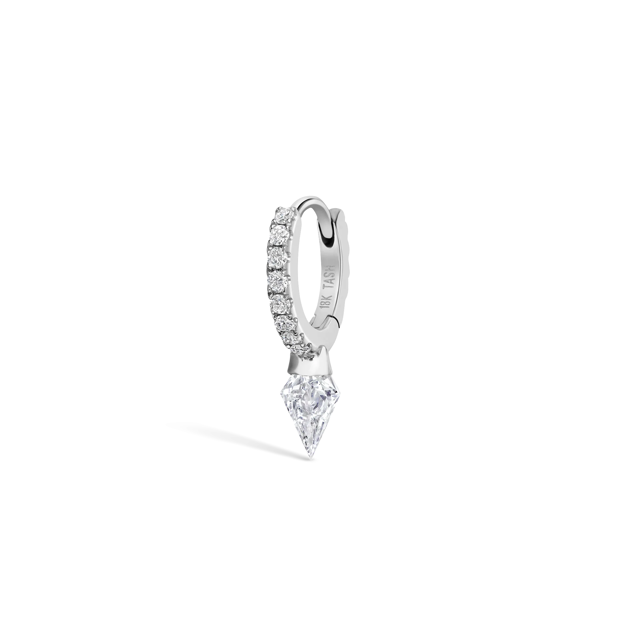 Silhouette Diamond Short Spike Eternity Hoop Earring - Image 43