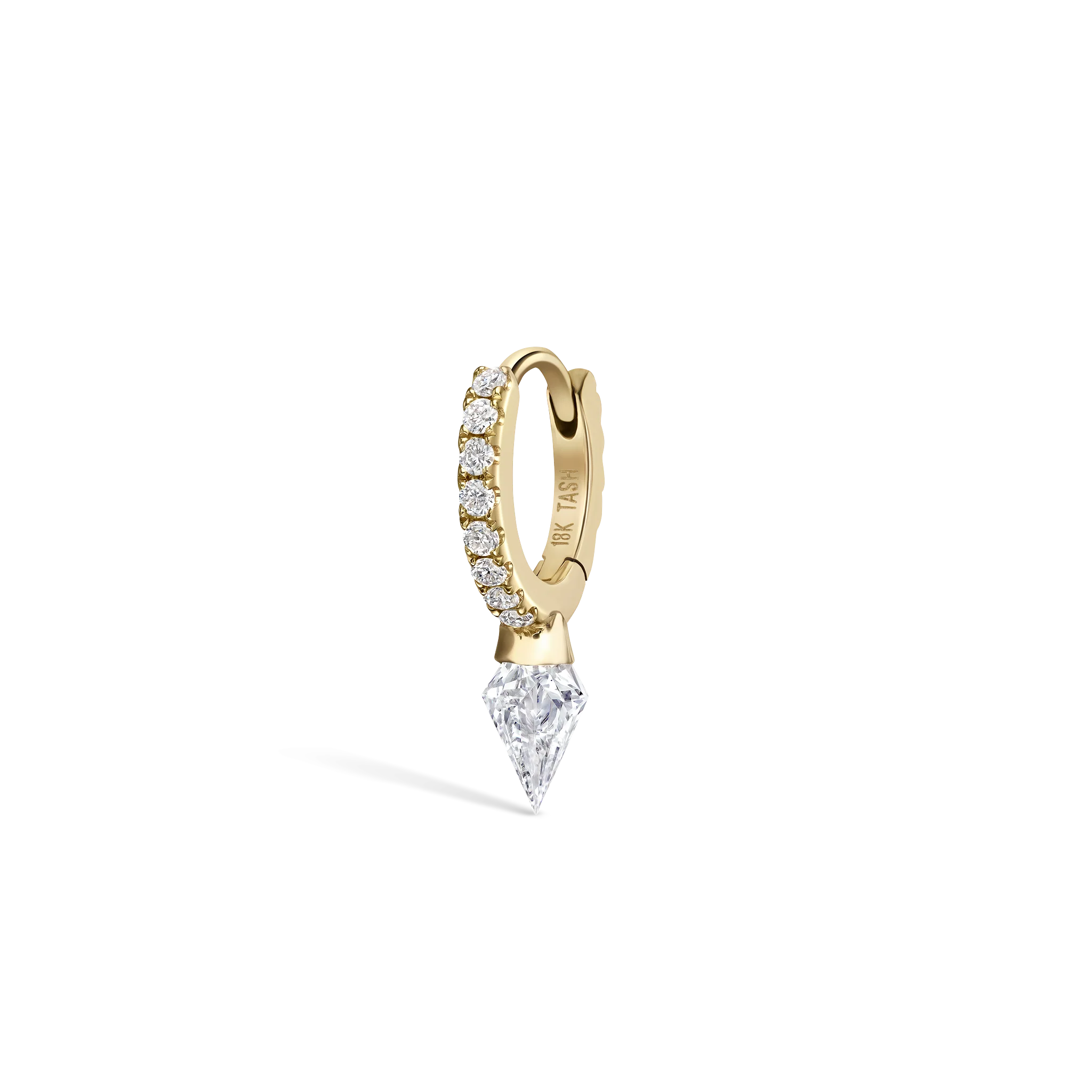 Silhouette Diamond Short Spike Eternity Hoop Earring - Image 44
