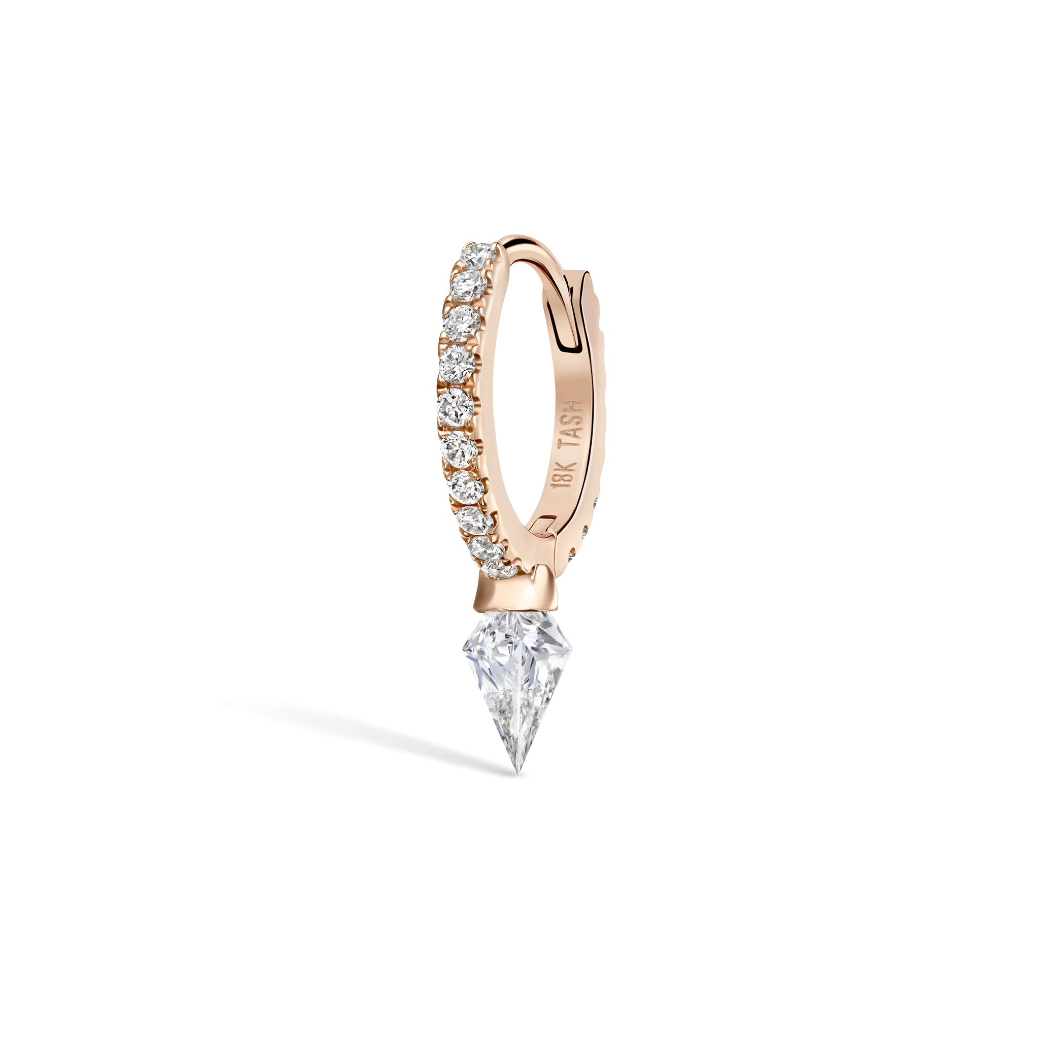 Silhouette Diamond Short Spike Eternity Hoop Earring - Image 45
