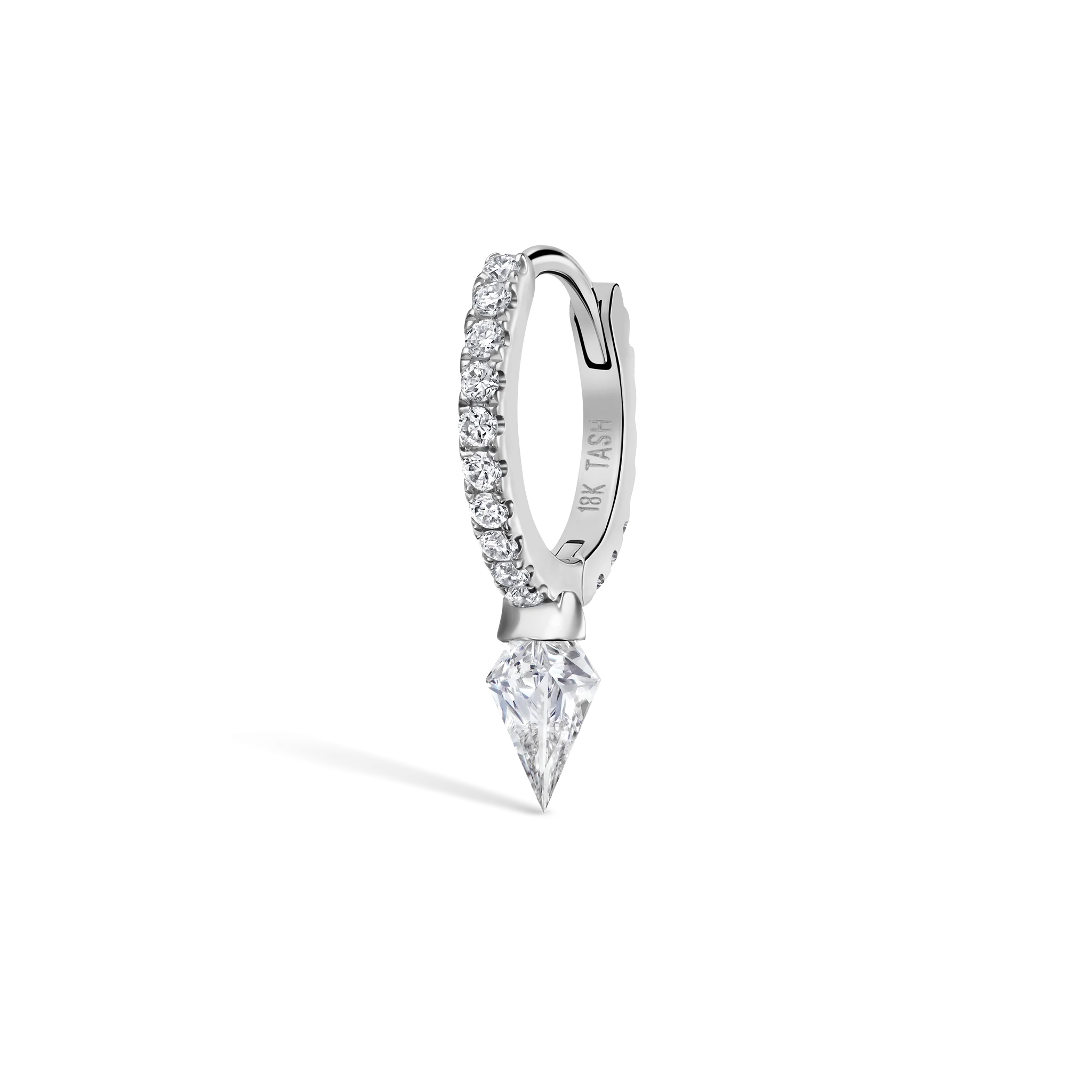 Silhouette Diamond Short Spike Eternity Hoop Earring - Image 46