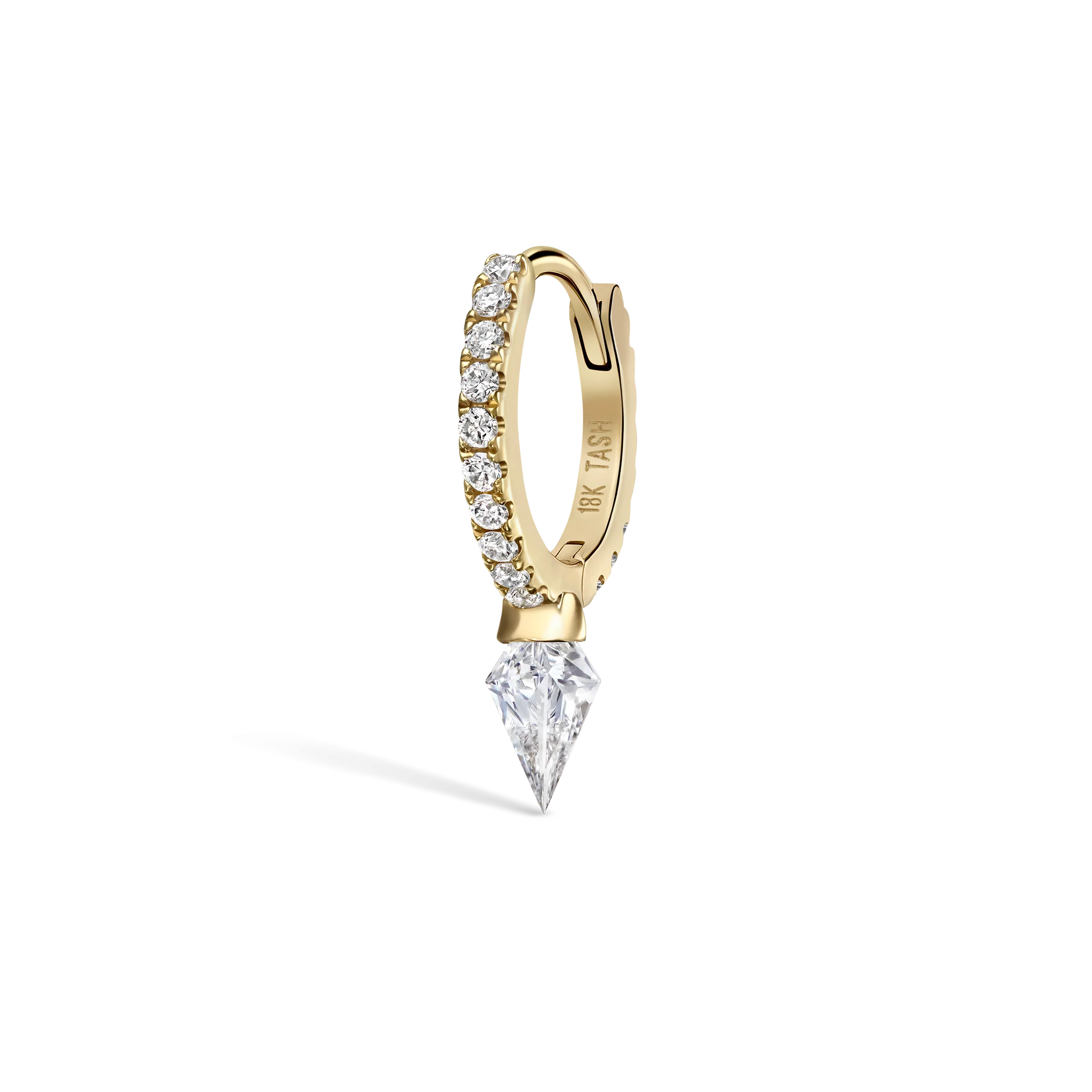 Silhouette Diamond Short Spike Eternity Hoop Earring - Image 47