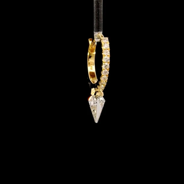 Silhouette Diamond Short Spike Eternity Hoop Earring - Image 6