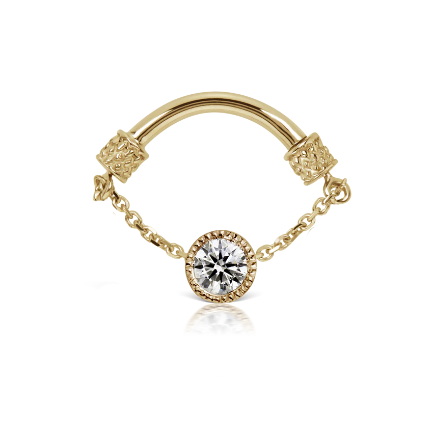 Single Chain Septum Spinner with Diamond Accent
