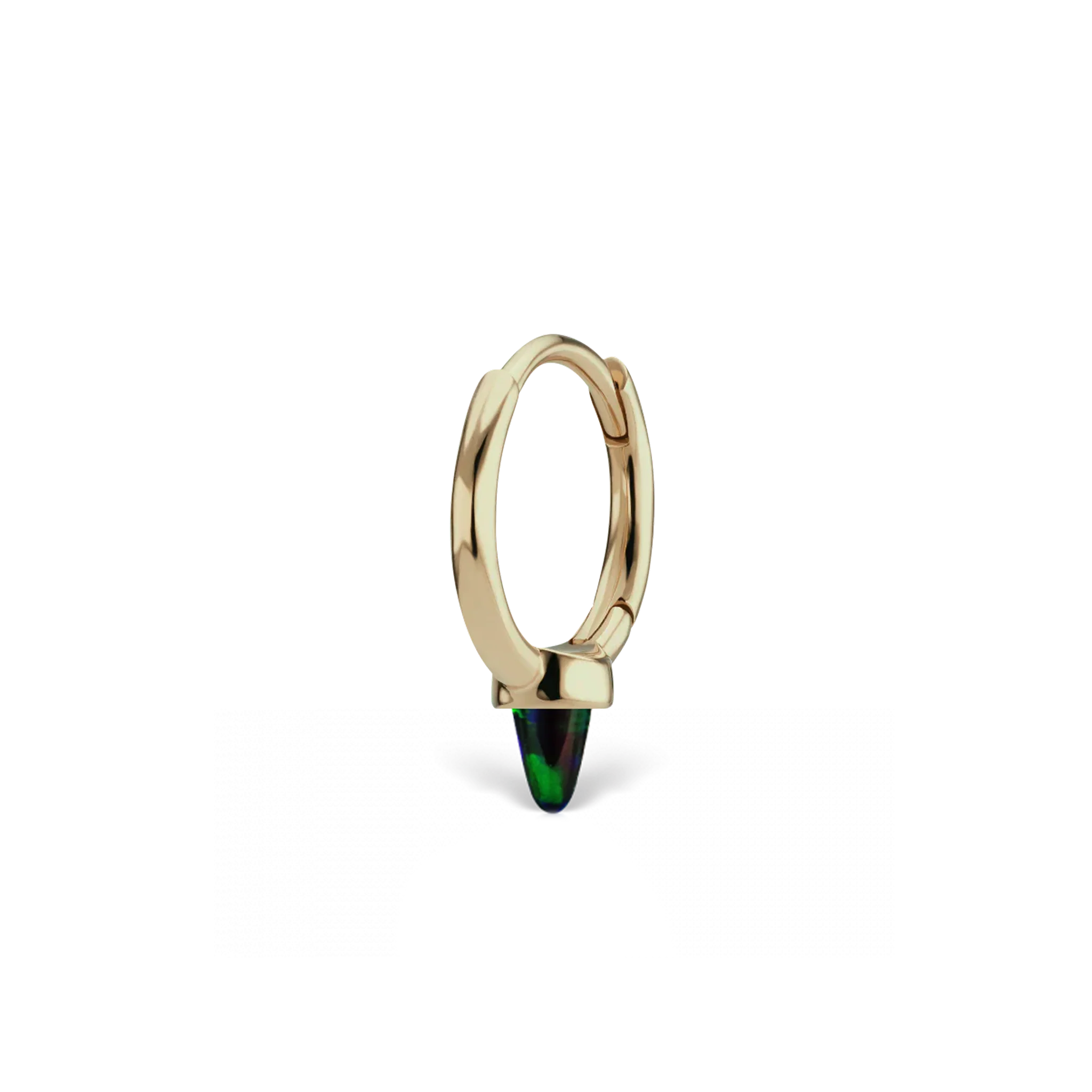 Single Short Black Opal Spike Hoop Earring (Non-Rotating) - Image 14