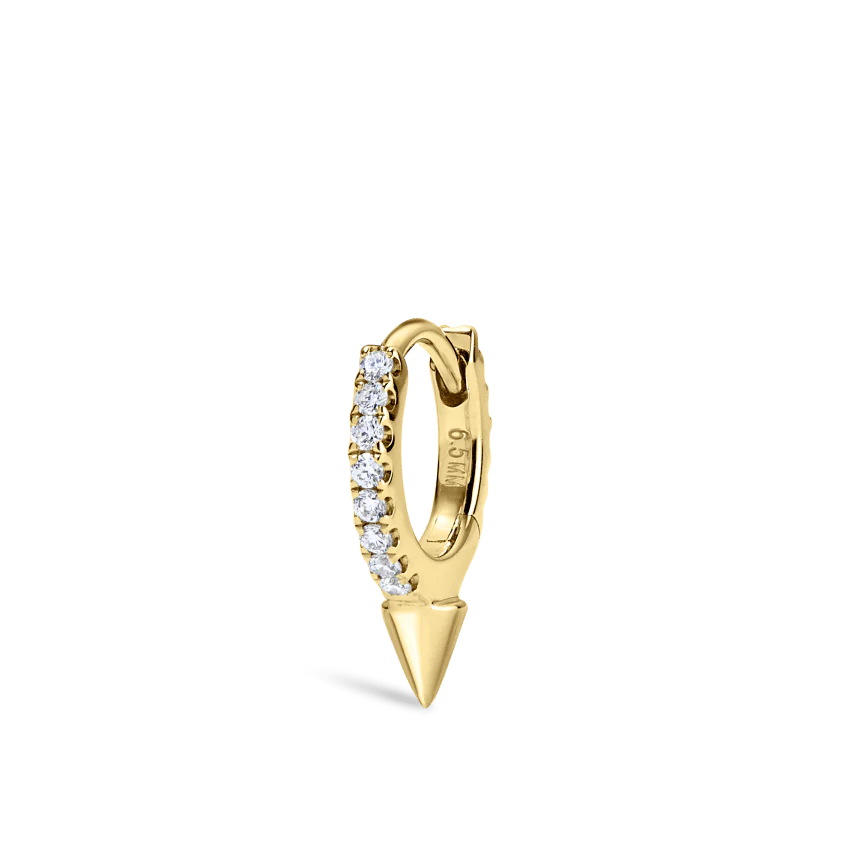 Single Short Spike Diamond Eternity Hoop Earring - Image 18