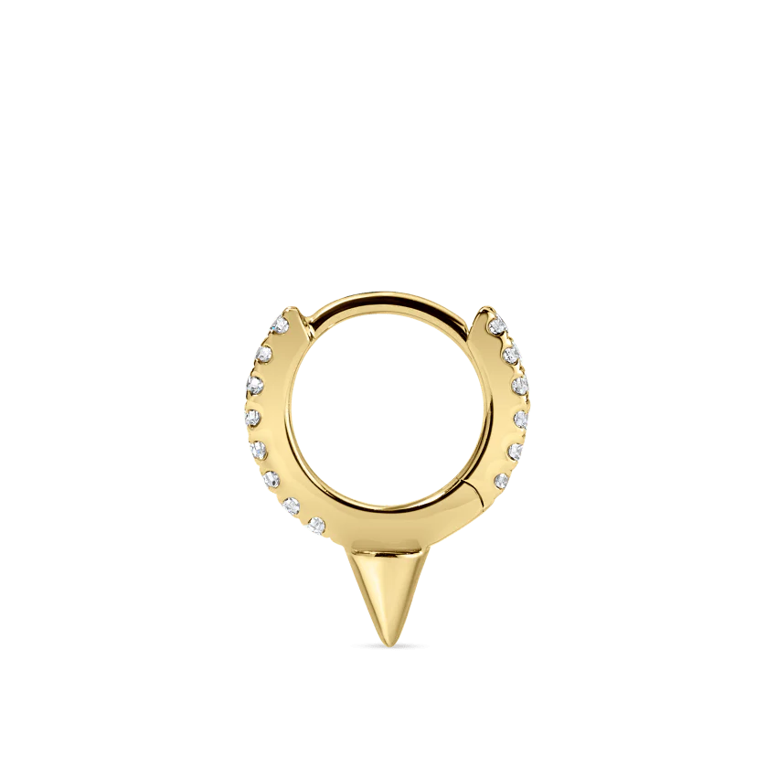 Single Short Spike Diamond Eternity Hoop Earring - Image 20