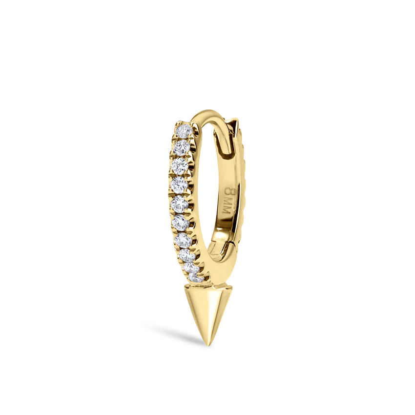 Single Short Spike Diamond Eternity Hoop Earring - Image 21