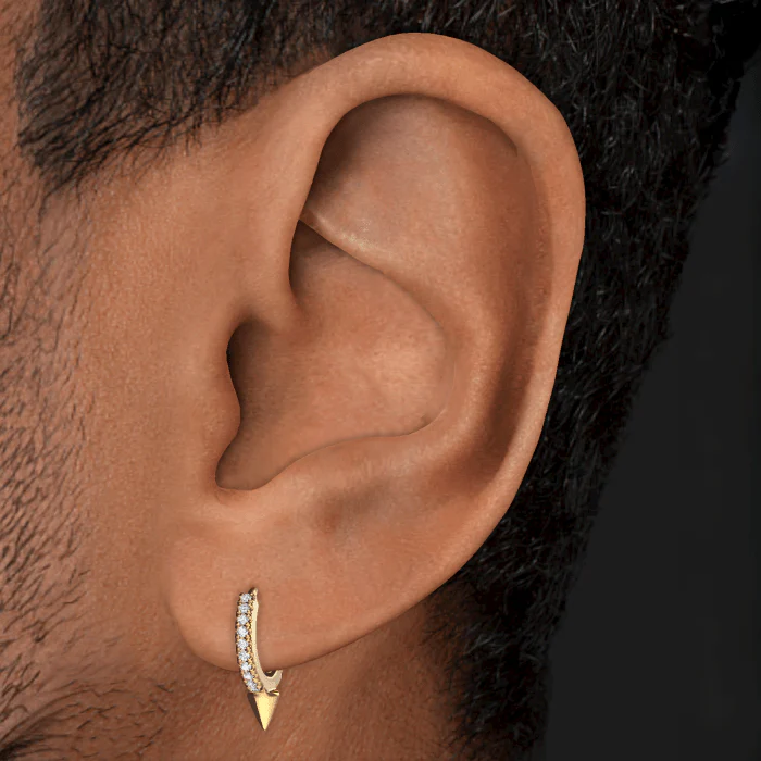 Single Short Spike Diamond Eternity Hoop Earring - Image 24
