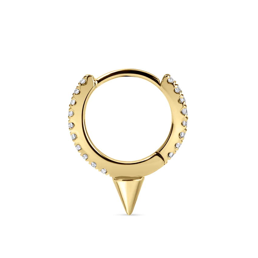 Single Short Spike Diamond Eternity Hoop Earring - Image 27