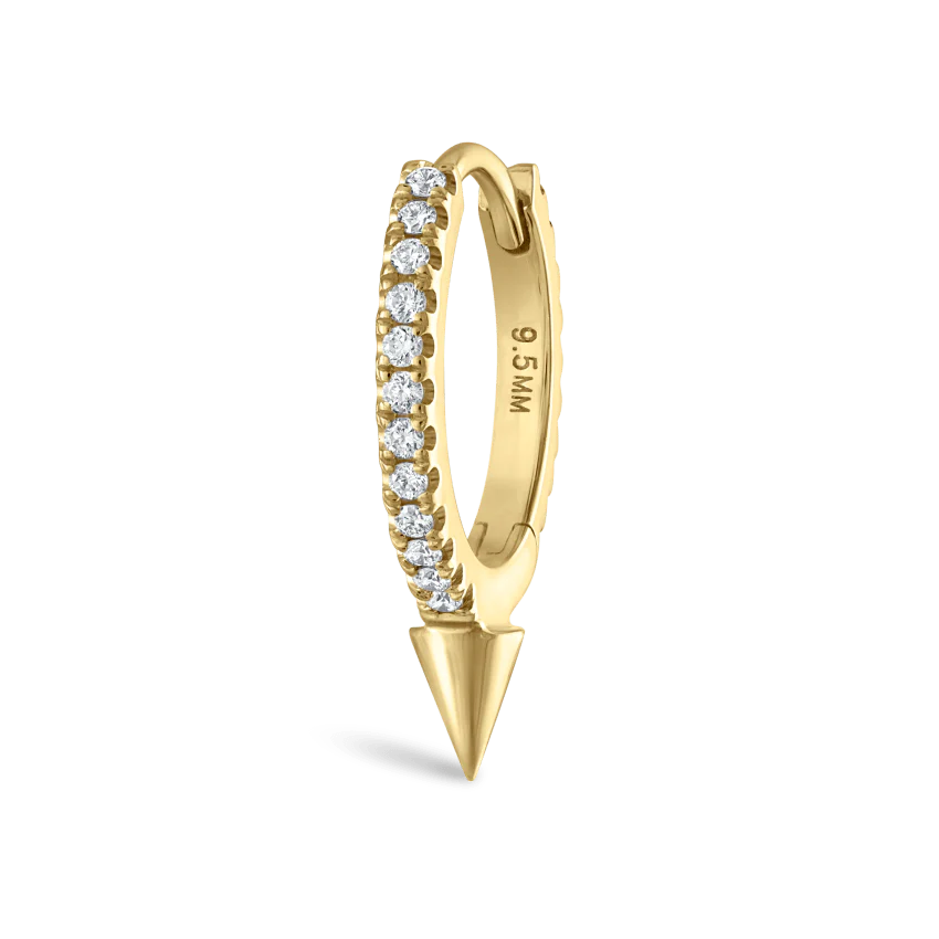 Single Short Spike Diamond Eternity Hoop Earring - Image 28