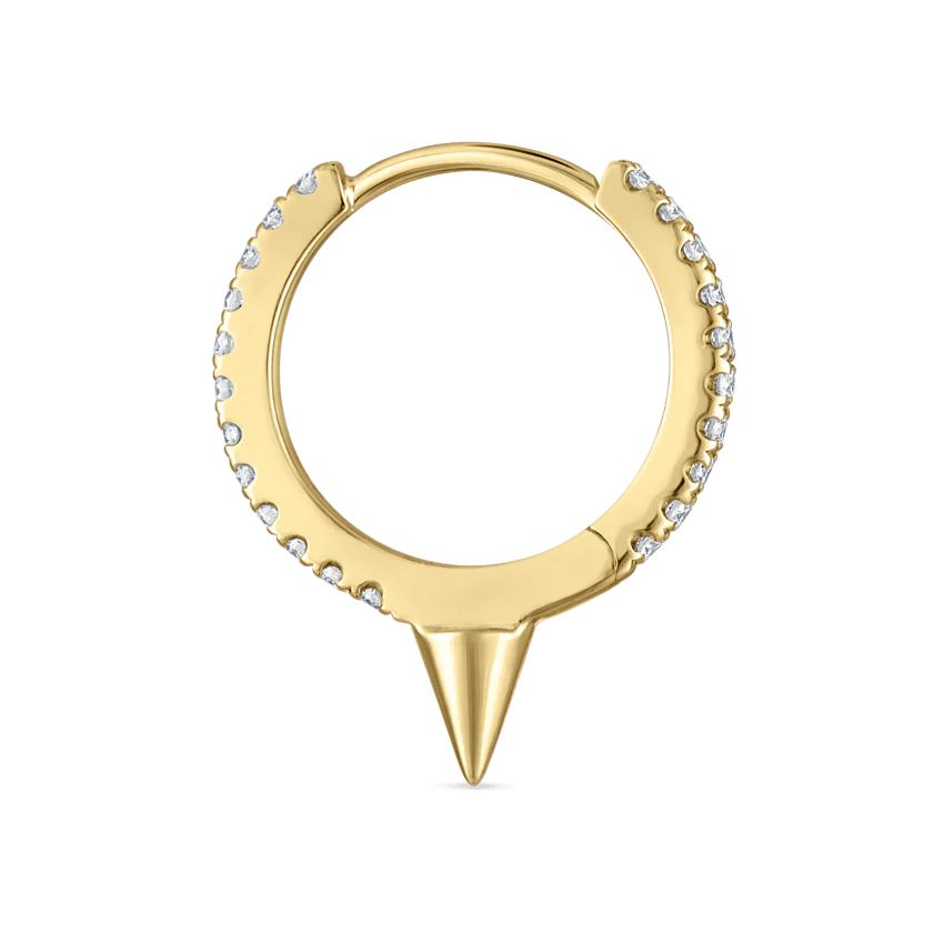 Single Short Spike Diamond Eternity Hoop Earring - Image 32