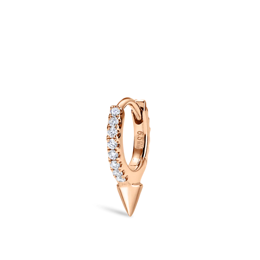 Single Short Spike Diamond Eternity Hoop Earring - Image 34