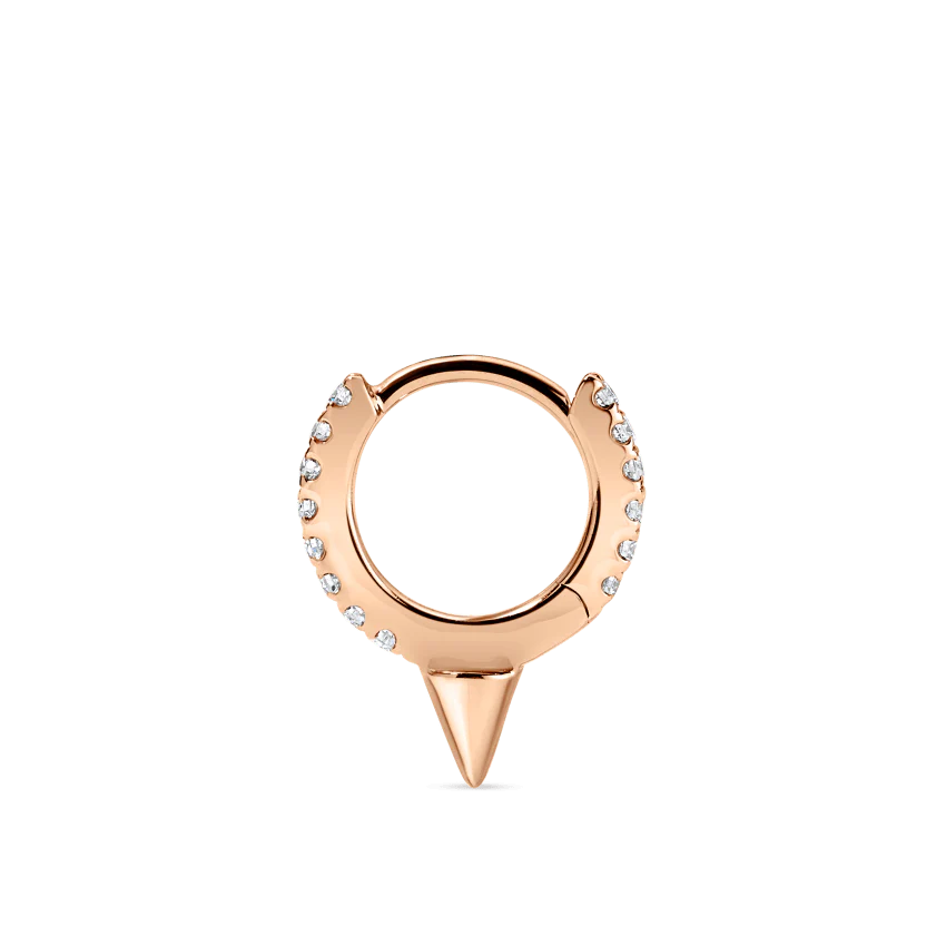 Single Short Spike Diamond Eternity Hoop Earring - Image 36