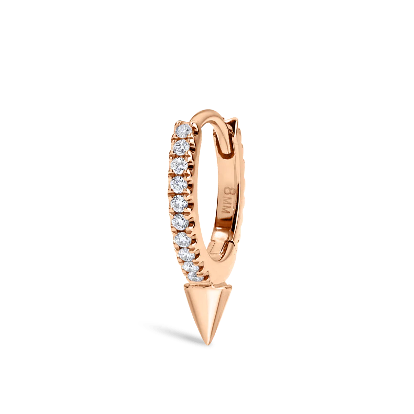 Single Short Spike Diamond Eternity Hoop Earring - Image 37