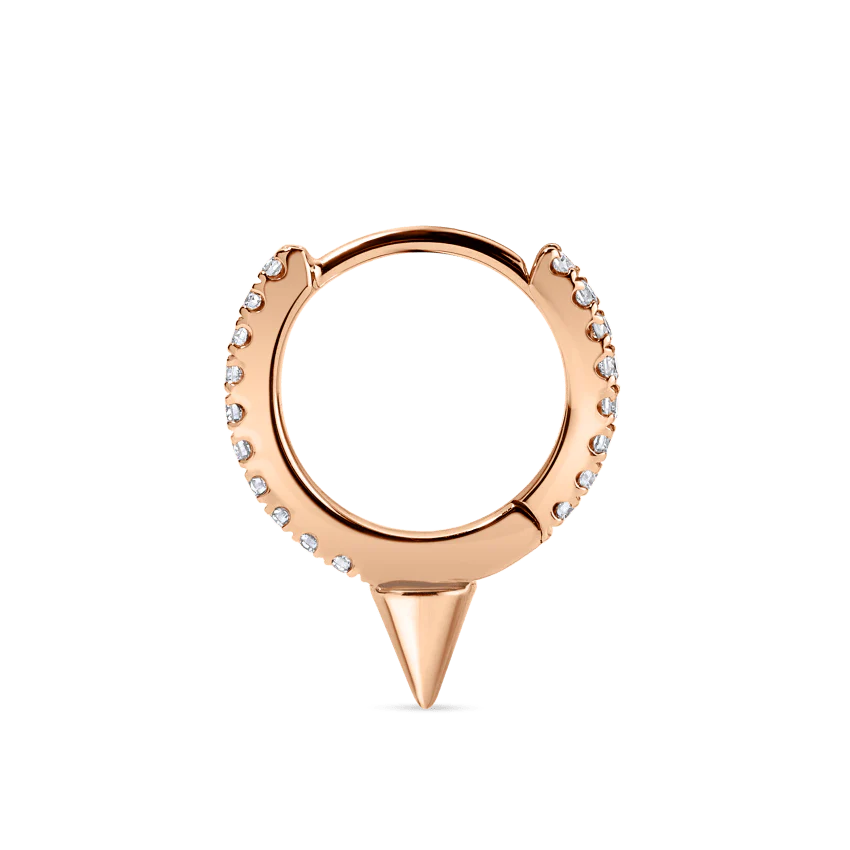 Single Short Spike Diamond Eternity Hoop Earring - Image 43