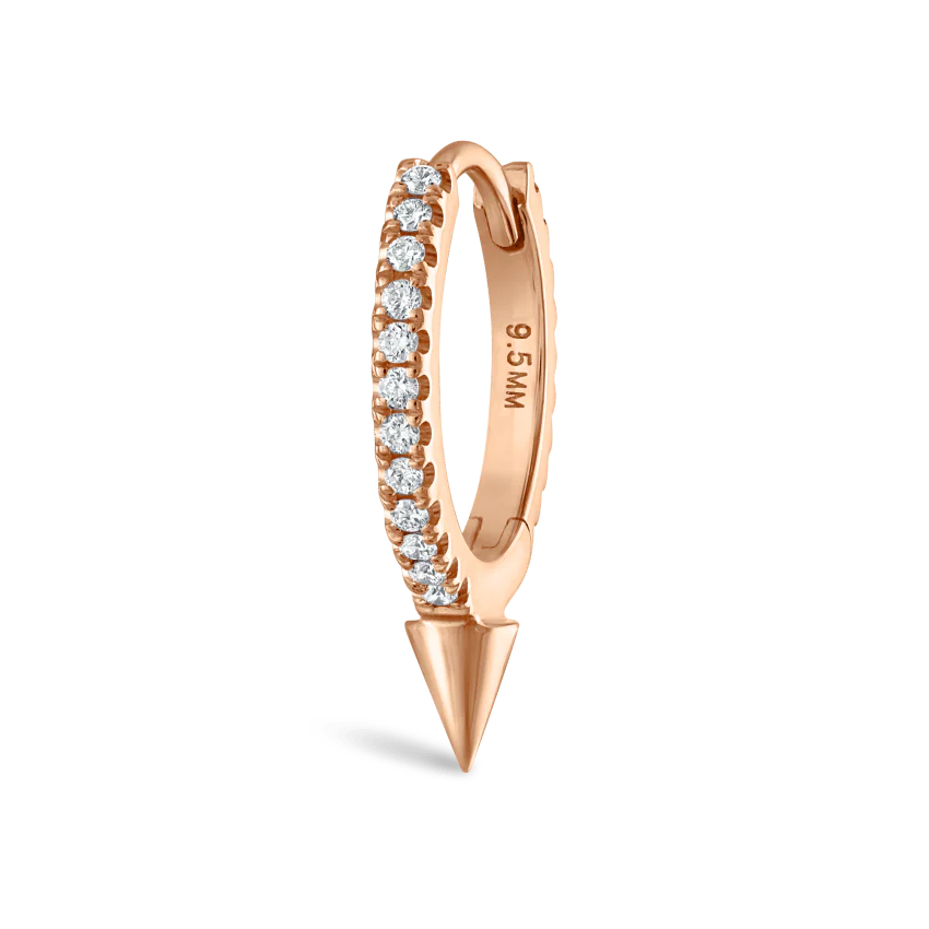 Single Short Spike Diamond Eternity Hoop Earring - Image 44