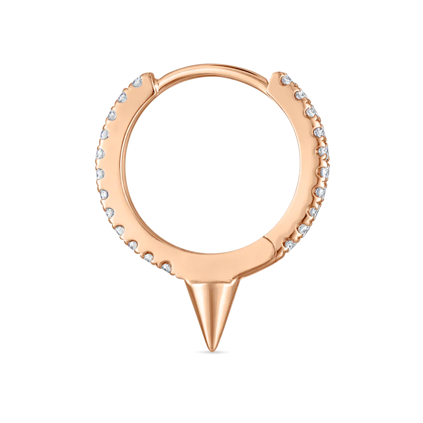 Single Short Spike Diamond Eternity Hoop Earring - Image 48