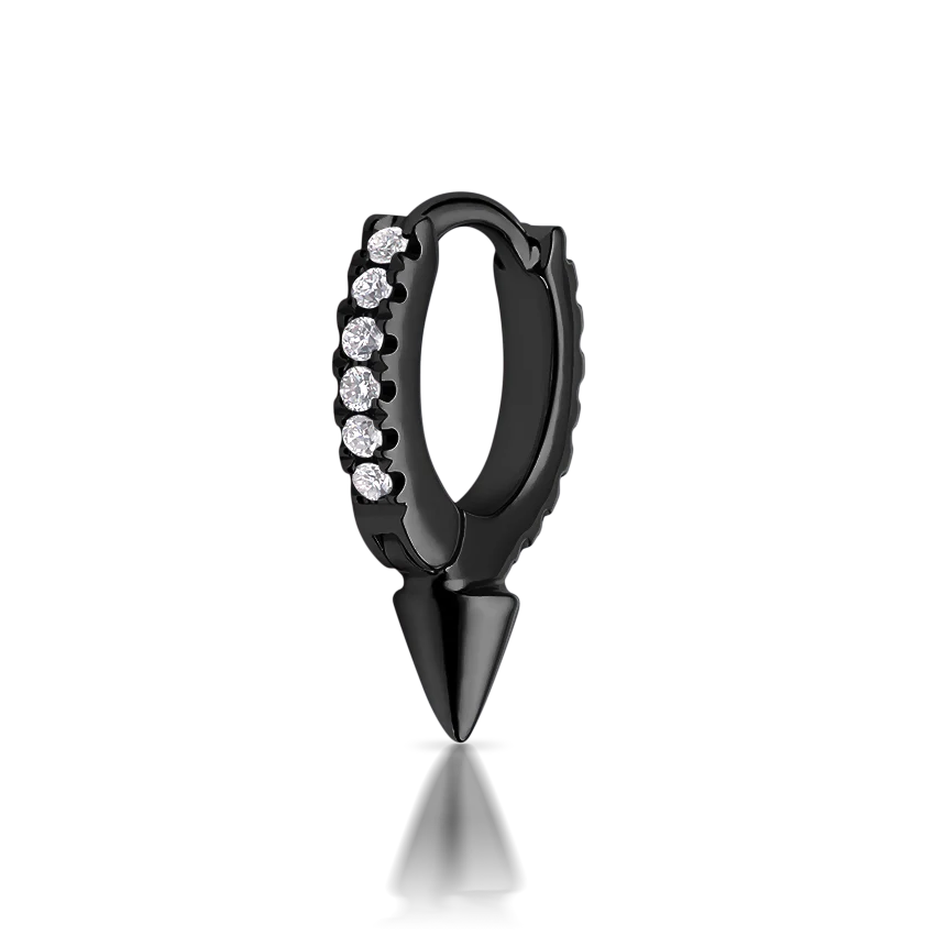 Single Short Spike Diamond Eternity Hoop Earring - Image 50