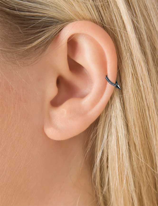 Single Short Spike Diamond Eternity Hoop Earring - Image 51