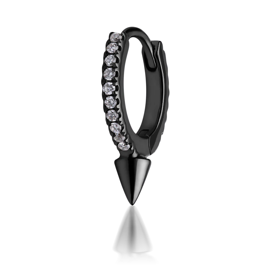 Single Short Spike Diamond Eternity Hoop Earring - Image 52