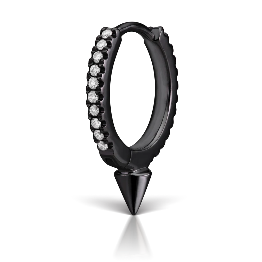 Single Short Spike Diamond Eternity Hoop Earring - Image 55