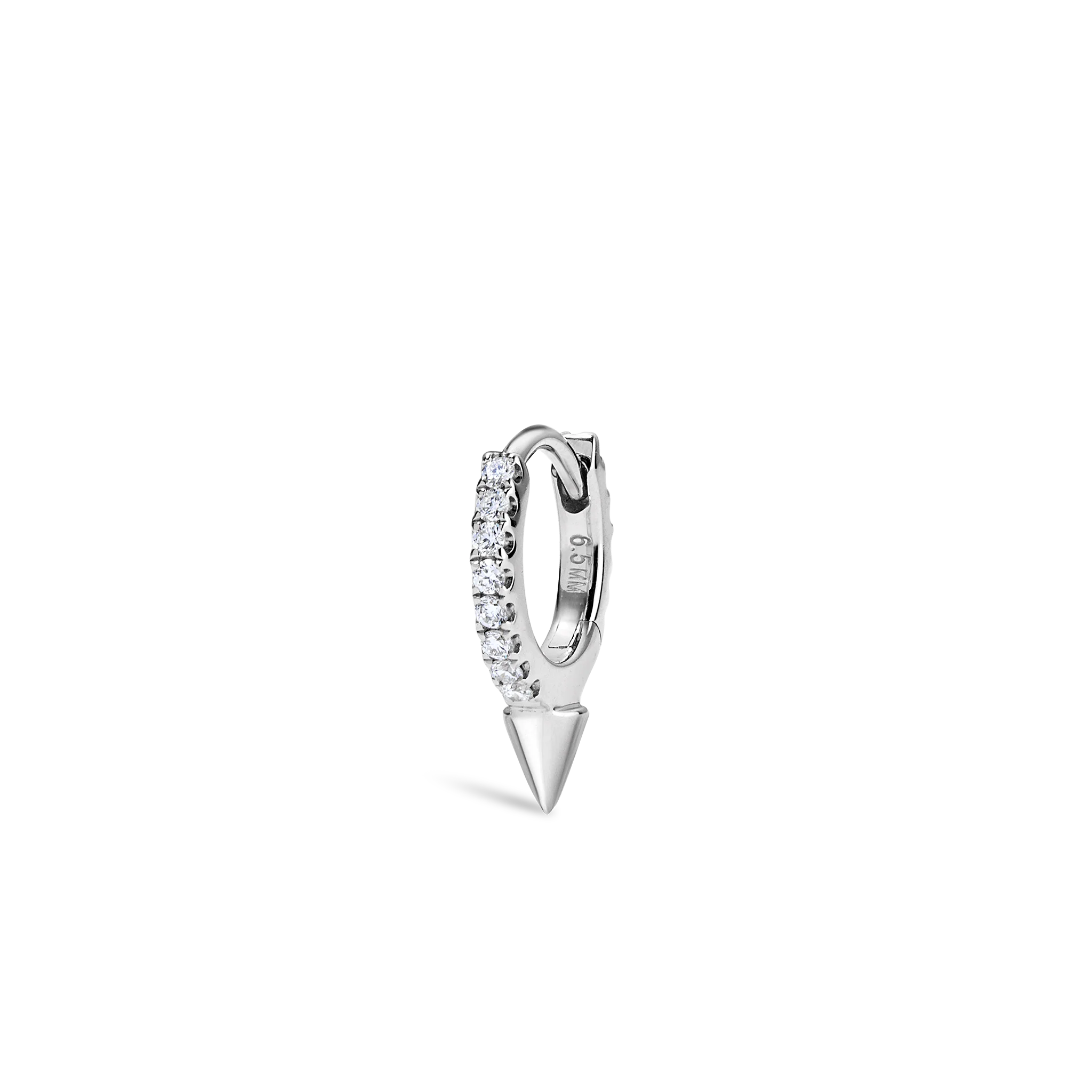 Single Short Spike Diamond Eternity Hoop Earring - Image 58