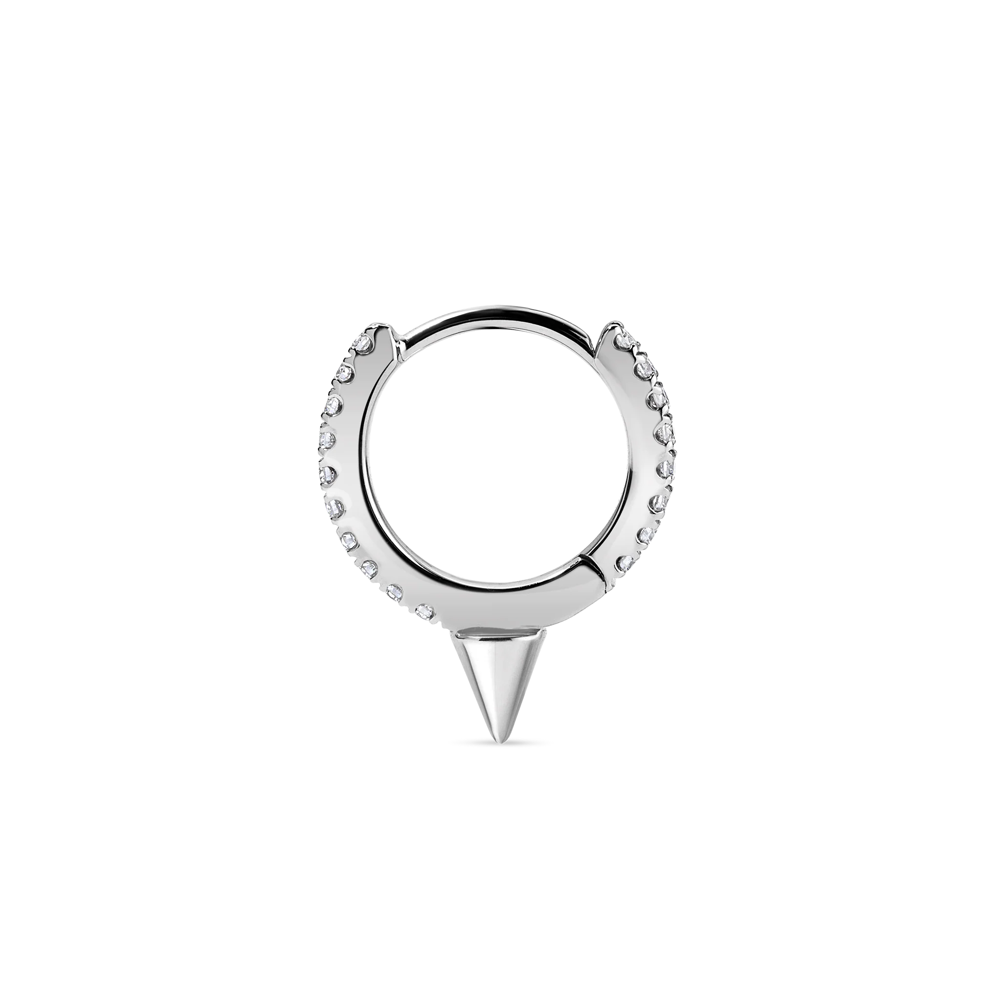 Single Short Spike Diamond Eternity Hoop Earring - Image 61
